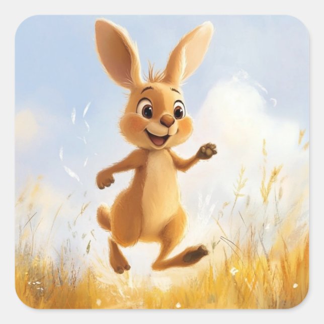 Sticker Carré Kiki le lapin (Devant)