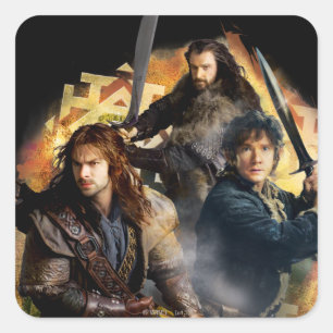 Sticker Carré Kili, BILBO BAGGINS™ & THORIN OAKENSHIELD™ Art