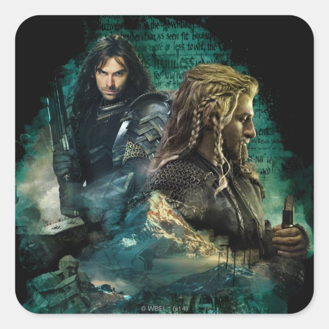 Sticker Carré Kili & Fili Over Erebor (Devant)