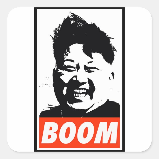 Sticker Carré Kim Jong Un boom (Devant)