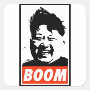 Sticker Carré Kim Jong Un boom