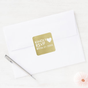 Sticker Carré Kindly RSVP Mariage