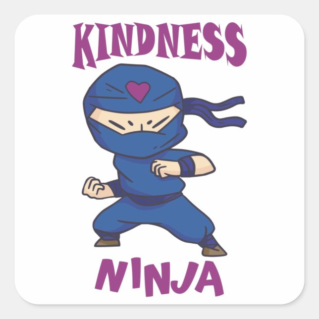 Sticker Carré Kindness Ninja (Devant)