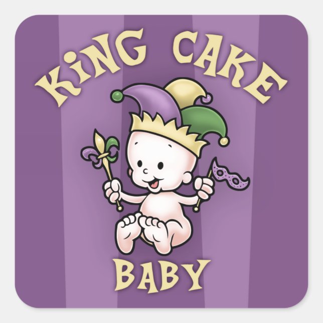 Sticker Carré King Cake Baby (Devant)