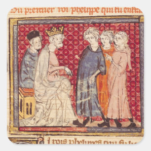 Sticker Carré King Philippe I, Grandes Chroniques de France