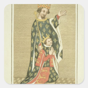 Sticker Carré King Richard II (1367-1400) avec son père Edward
