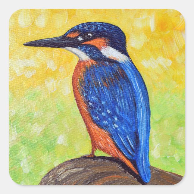 Sticker Carré Kingfisher Painting (Devant)