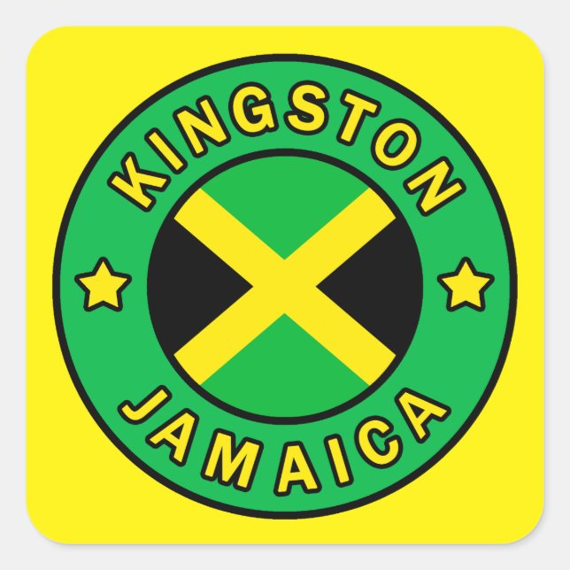 Sticker Carré Kingston Jamaïque (Devant)