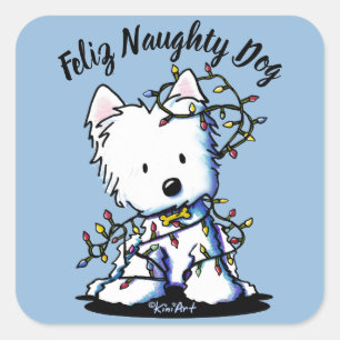 Sticker Carré KiniArt enchanté Westie