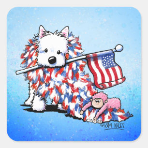 Sticker Carré KiniArt Liberty Westie