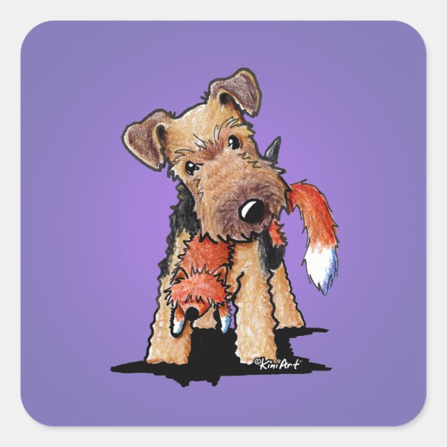 Sticker Carré KiniArt Welsh Terrier (Devant)
