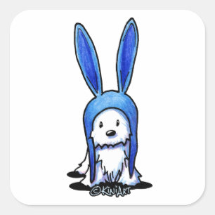 Sticker Carré KiniArt Westie Rabbit