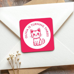 Sticker Carré Kit de couleurs personnalisées chaton