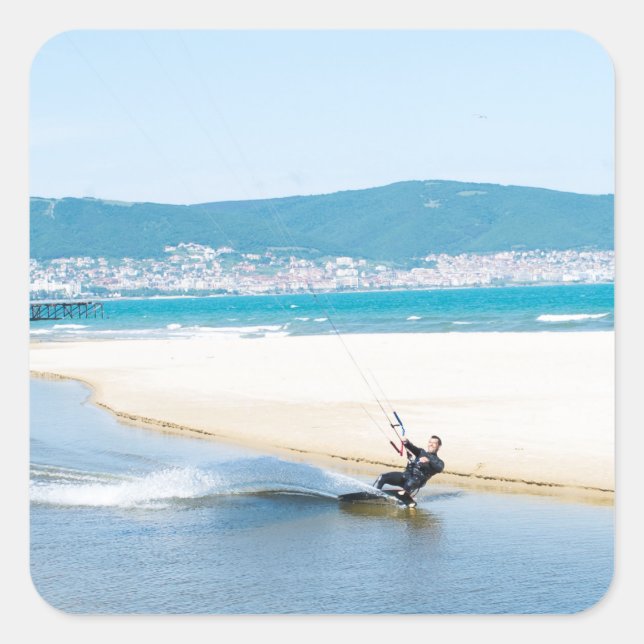 Sticker Carré Kitesurfer (Devant)