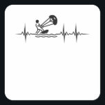 Sticker Carré Kitesurfer Heartbeat Kitesurf Pulse Kiting<br><div class="desc">L'original empoisonne idea for kitesurfers. If you love water sports and surfing on vacation or leisure is your hobby,  then this surfing is perfect for you.</div>