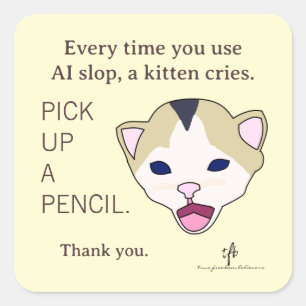 Sticker Carré #KittensAgainstAISlop Je