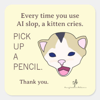 Sticker Carré #KittensAgainstAISlop Je