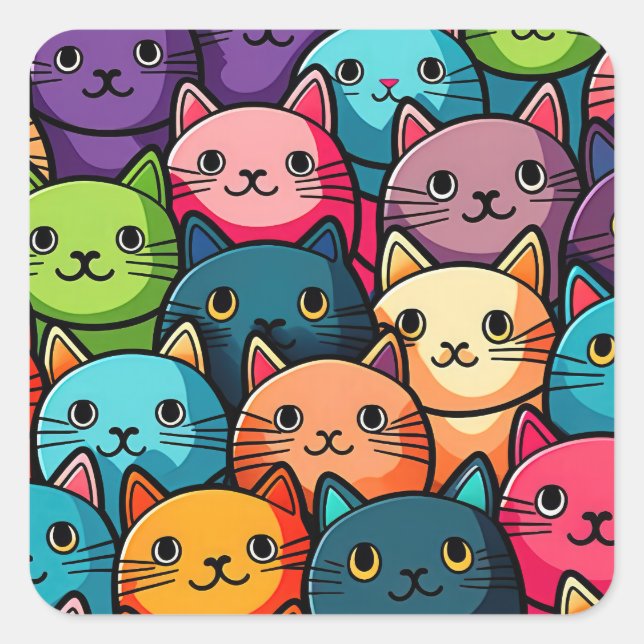 Sticker Carré Kitty Cats (Devant)