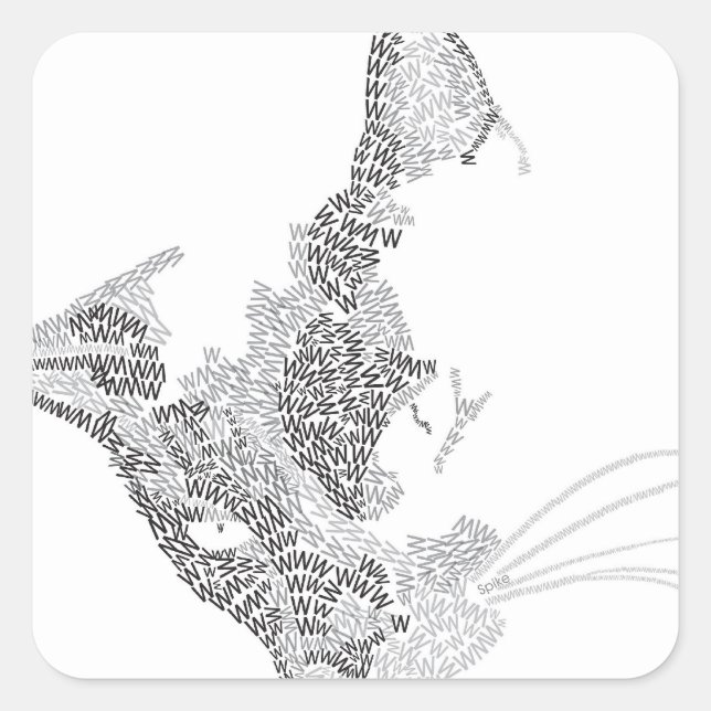 Sticker Carré Kitty typographique (Devant)