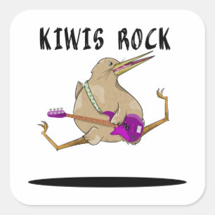 Sticker Carré Kiwi Bass Guitare