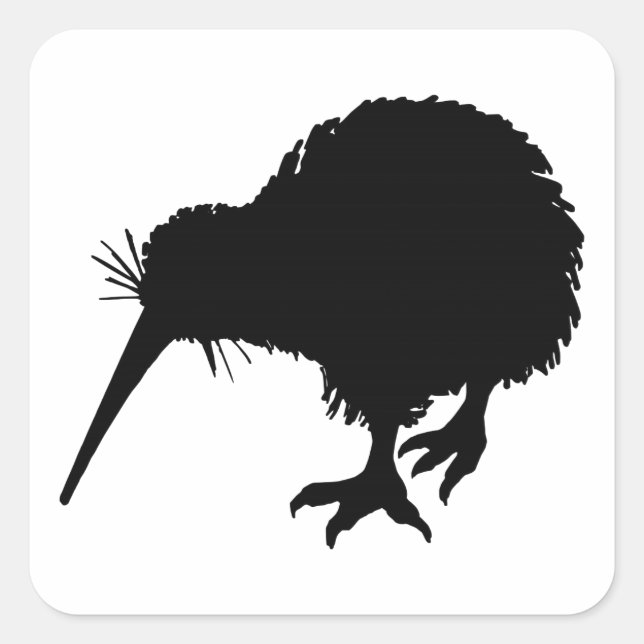 Sticker Carré Kiwi Bird Silhouette (Devant)