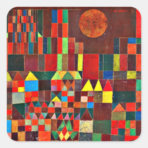 Sticker Carré Klee - Château et Soleil