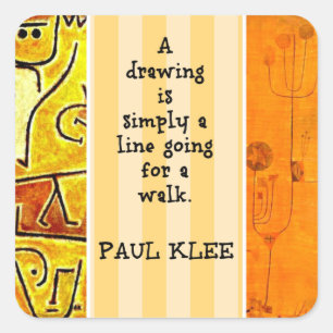 Sticker Carré Klee - Œuvre d'art abstraite et citation,