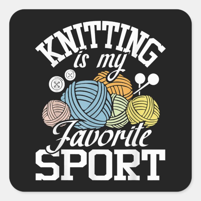 Sticker Carré Knit se passe drôle Tricot chemise Knitters Fierté (Devant)
