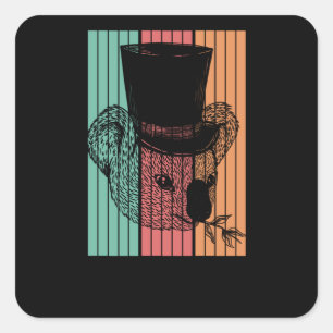 Sticker Carré Koala Bear Retro