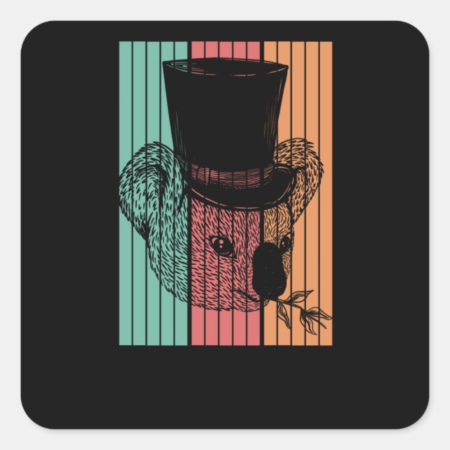 Sticker Carré Koala Bear Retro (Devant)
