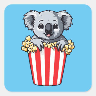 Sticker Carré Koalaty Popcorn