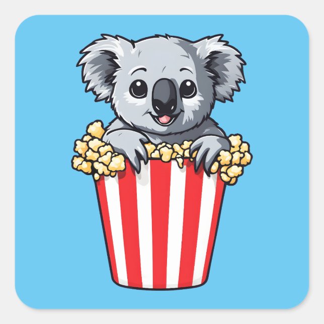 Sticker Carré Koalaty Popcorn (Devant)
