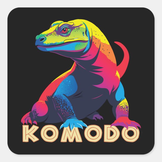 Sticker Carré Komodo Dragon (Devant)