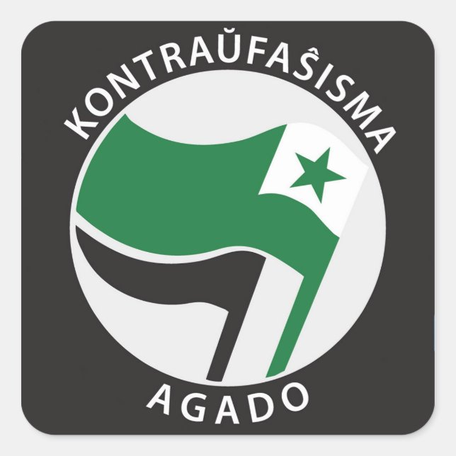 Sticker Carré Kontraŭfaŝisma-agado Esperanto (Devant)