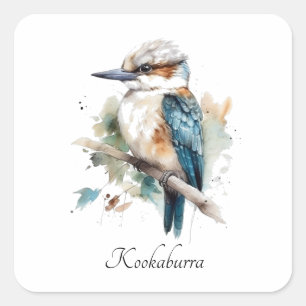 Sticker Carré Kookaburra True Blue, personnalisé