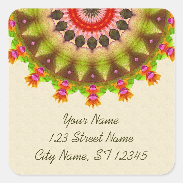 Sticker Carré Kooky Kaleidoscope (Devant)