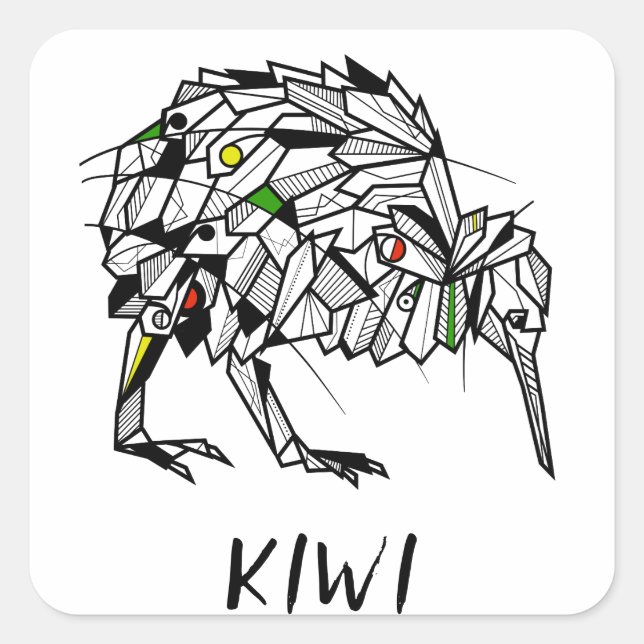Sticker Carré Koru Kiwi (Devant)