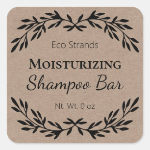 Sticker Carré Kraft Minimaliste do-it-yourself Solid Shampoo Bar