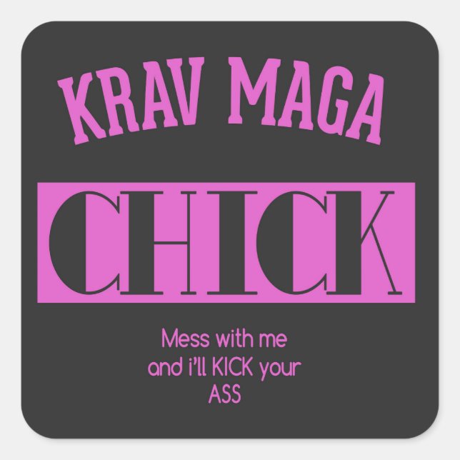Sticker Carré Krav Maga Chick (Devant)
