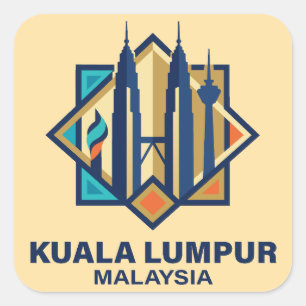 Sticker Carré Kuala Lumpur Malaisie Asie du Sud-Est