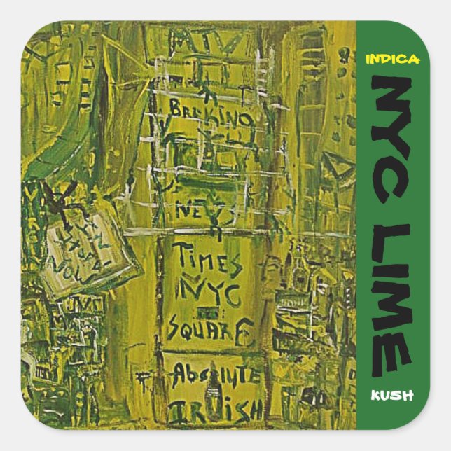 STICKER CARRÉ KUSH CITRON NYC (Devant)