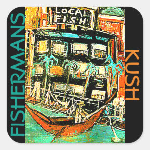 STICKER CARRÉ KUSH DU PÊCHEUR