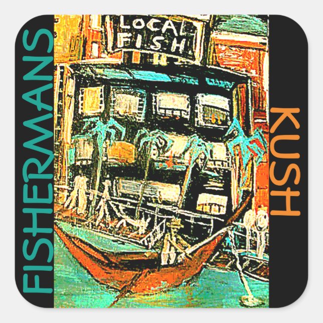 STICKER CARRÉ KUSH DU PÊCHEUR (Devant)