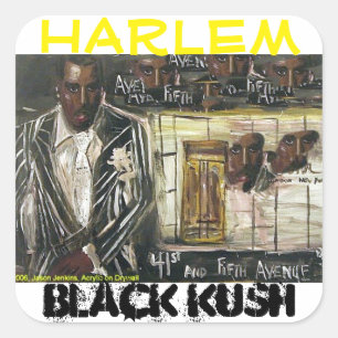 STICKER CARRÉ KUSH NOIR DE HARLEM