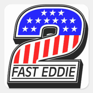 Sticker Carré Kustom 2 Eddie rapide tout le décalque américain