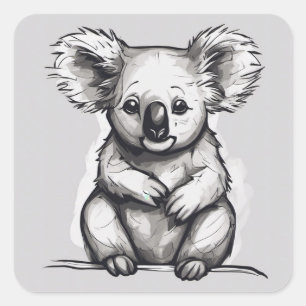 Sticker Carré Kute Koala