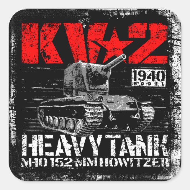 Sticker Carré KV-2 Char lourd soviétique (Devant)