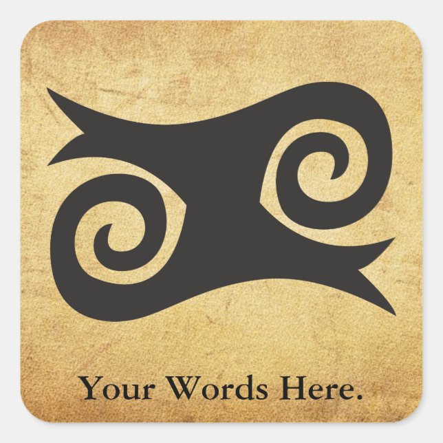 Sticker Carré KWATAKYE ATIKO Symbole de la bravoure et de l'intr (Devant)