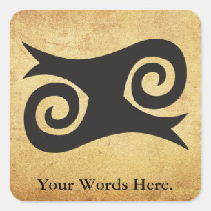 Sticker Carré KWATAKYE ATIKO Symbole de la bravoure et de l'intr