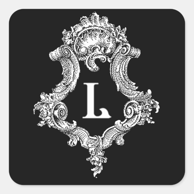 Sticker Carré L Monogramme initial (Devant)